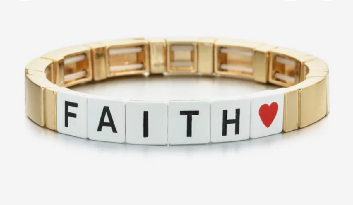 Brass Enamel Bracelets - FAITH