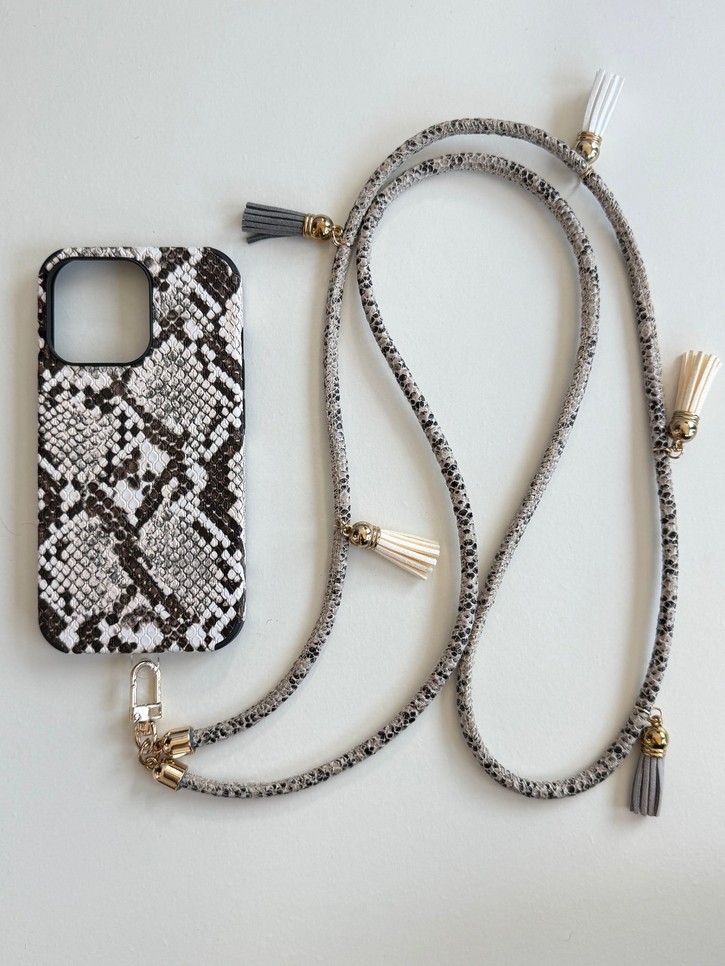 Faux leather Animal Print Crossbody Phone Lanyard