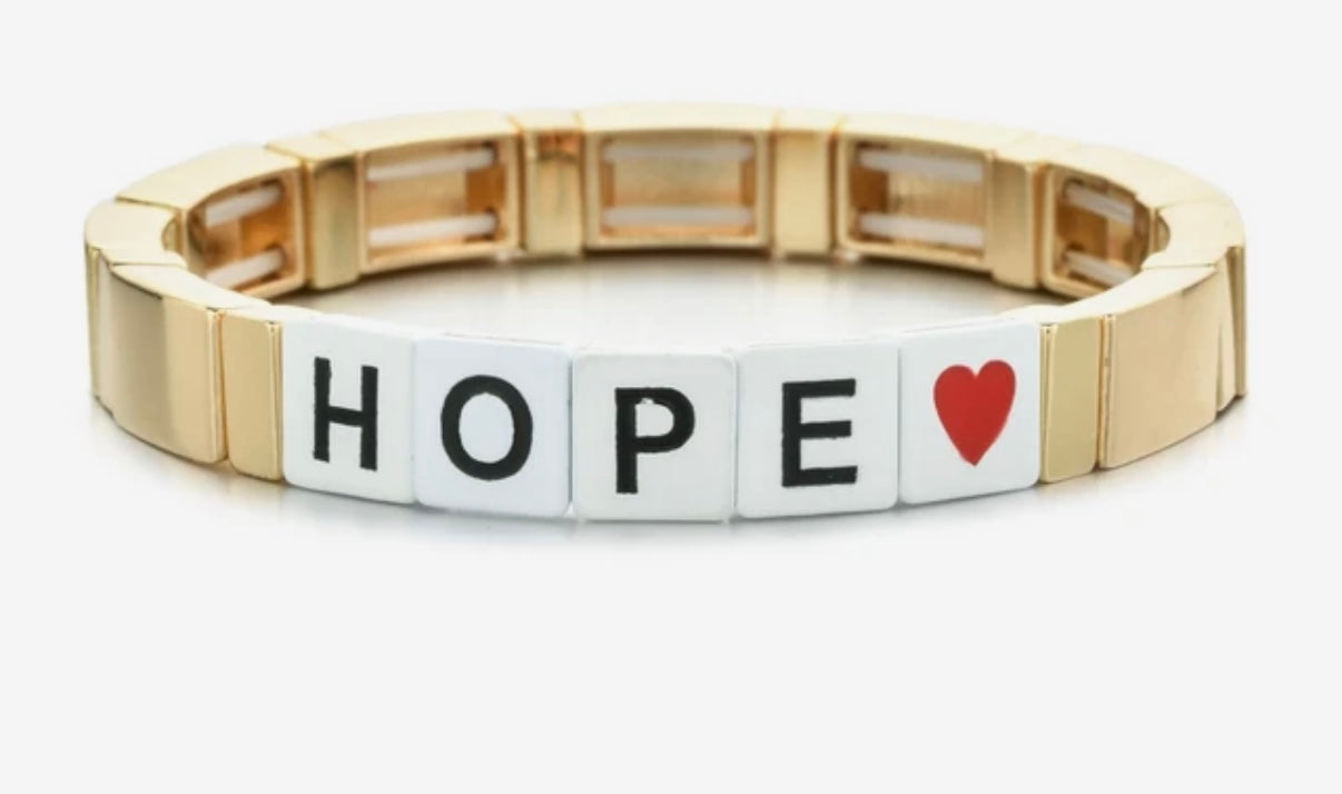 Brass Enamel Bracelets - HOPE