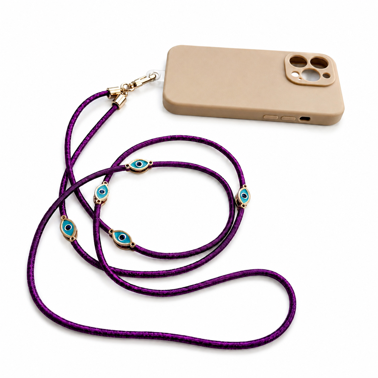 Purple Metallic Lanyard