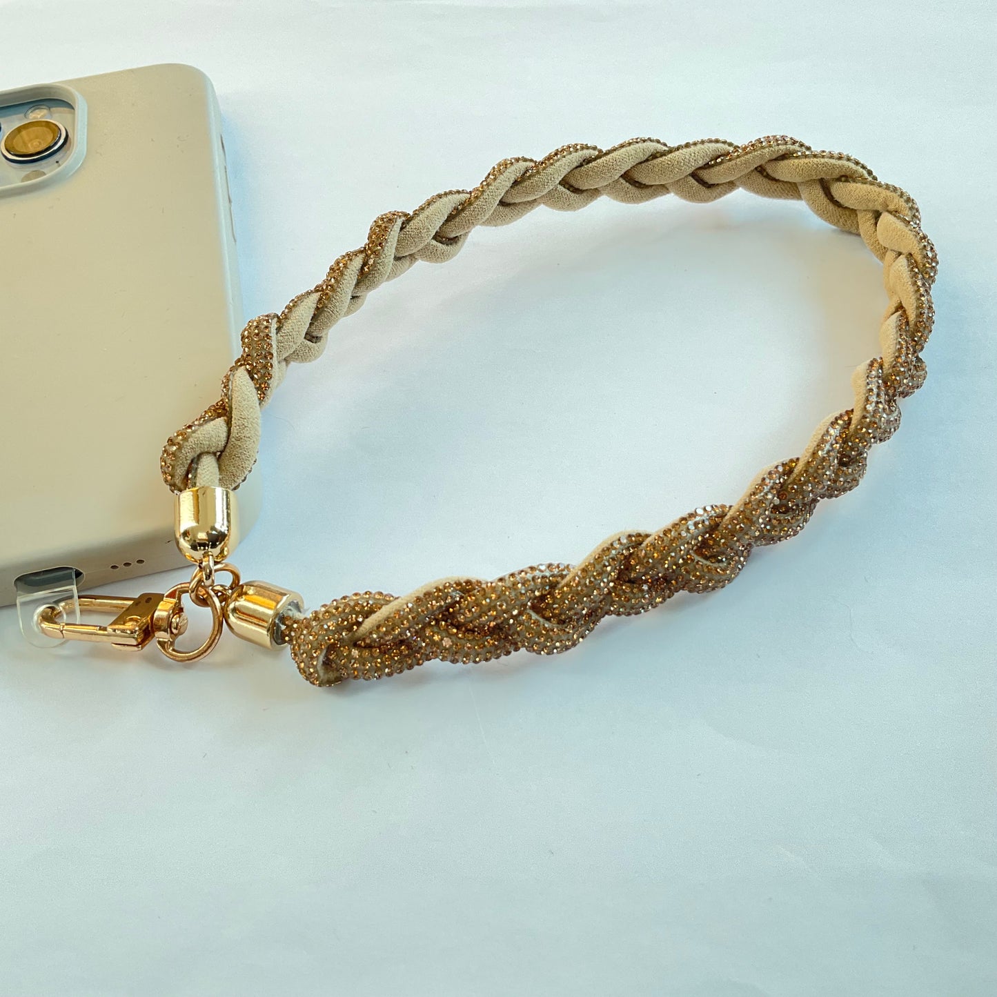 Crystal braided wristlet - Gold