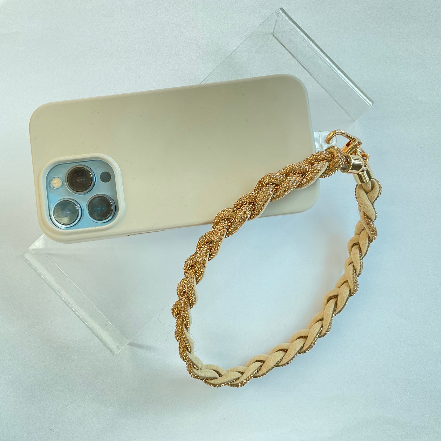 Crystal braided wristlet - Gold