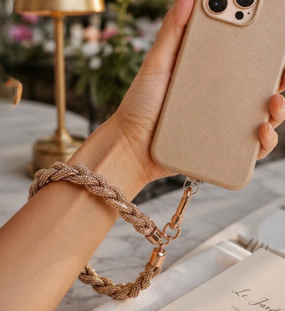Crystal braided wristlet - Champagne