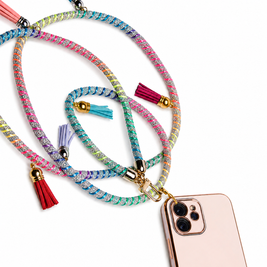 Silver & Neon Lanyard