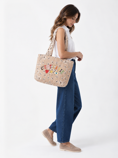 Beige Bandana Tote