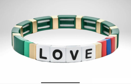 Brass Enamel Bracelets - LOVE
