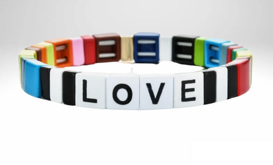 Brass Enamel Bracelets - LOVE