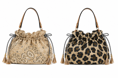 Beige Reversible Bandana Bag