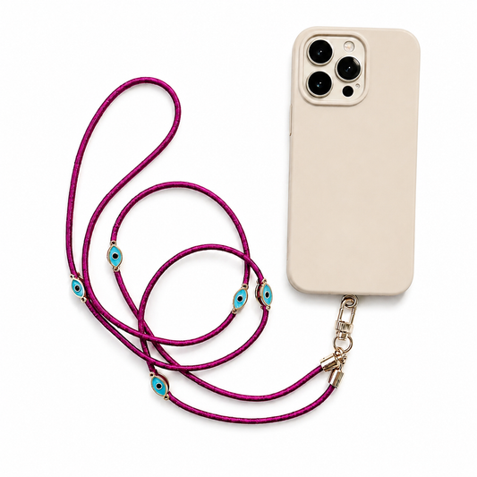 Magenta Metallic Lanyard