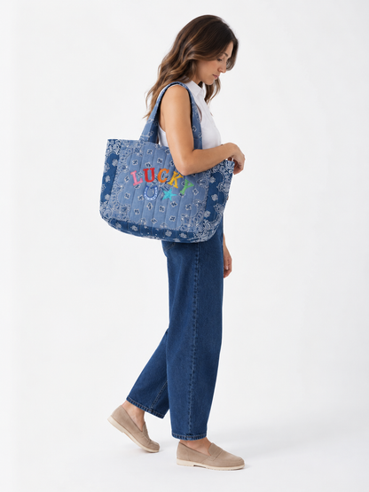 Blue Bandana Bag