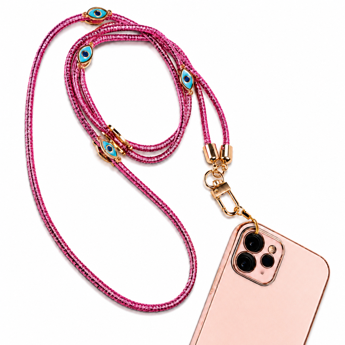 Pink Metallic Lanyard