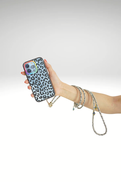 Faux leather Animal Print Crossbody Phone Lanyard