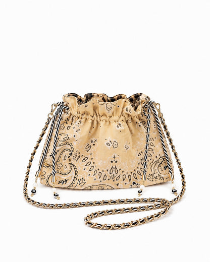 Beige Reversible Bandana Bag