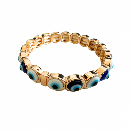 Brass Enamel Evil Eye Bracelets