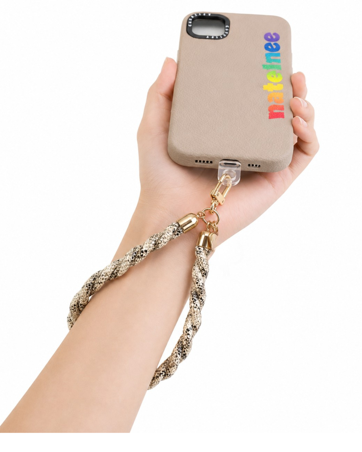 Braided Snake Print Phone Wristlet