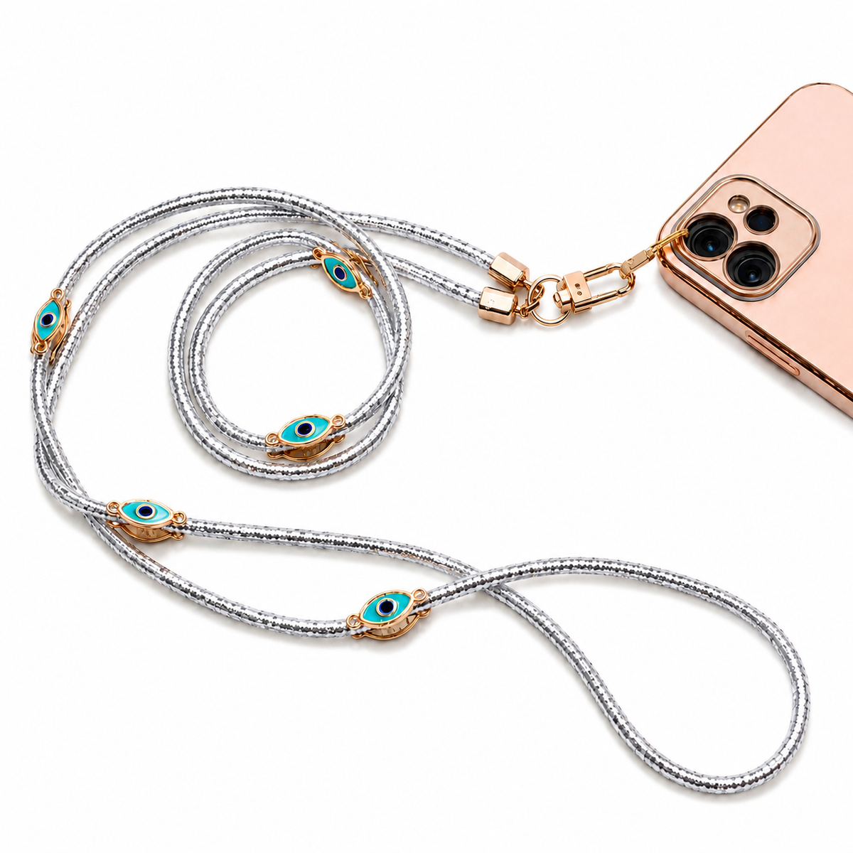 Silver Metallic Lanyard