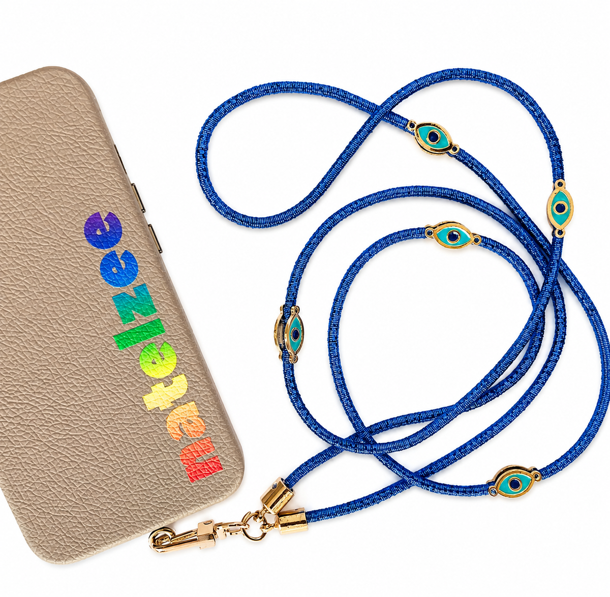 Royal Blue Metallic Lanyard