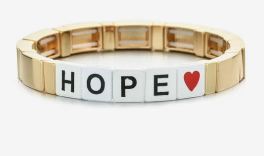 Brass Enamel Bracelets - HOPE