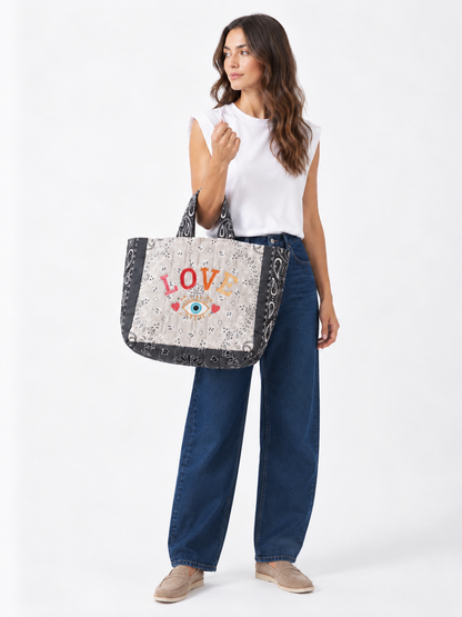 Grey Bandana Tote