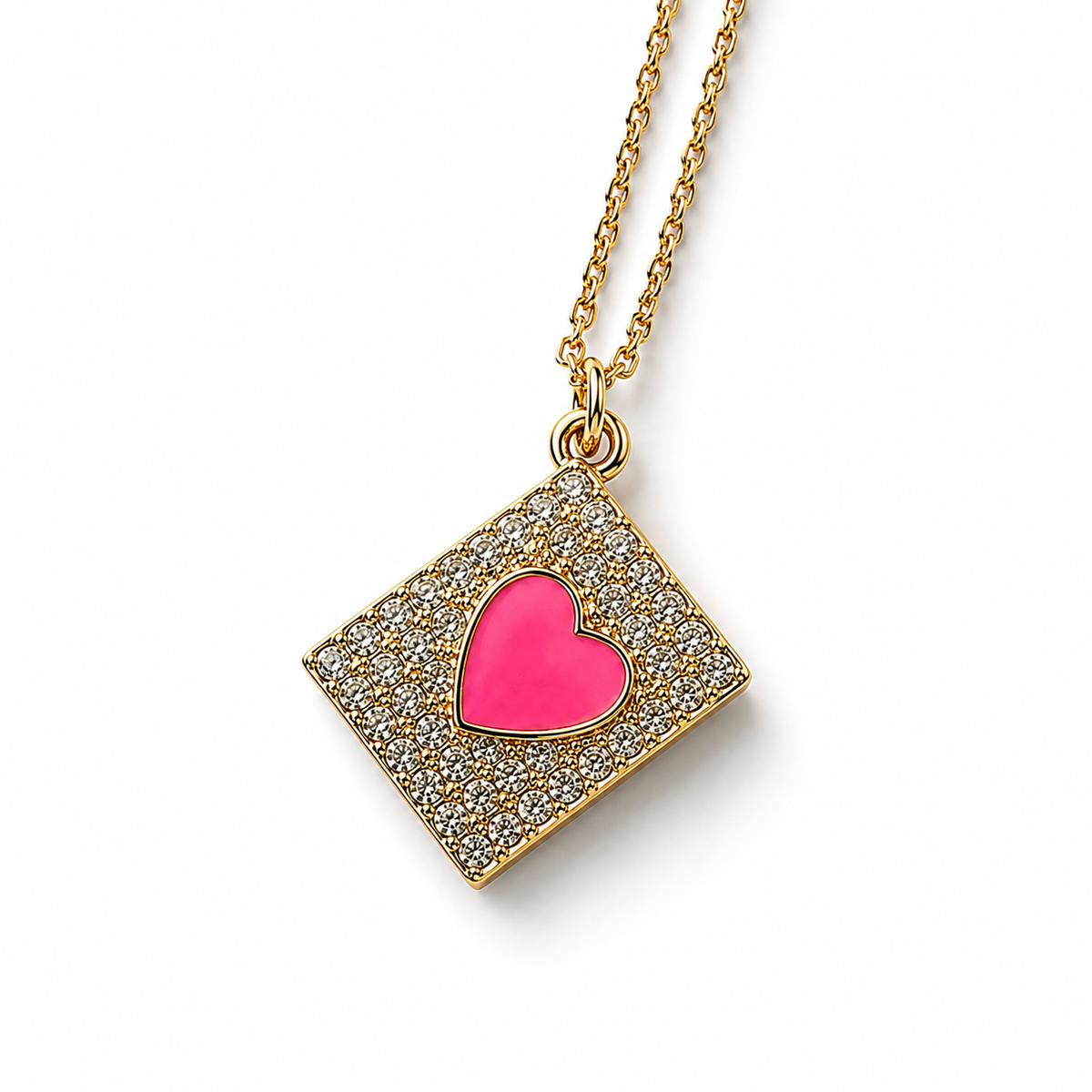 Neon Pink Layered heart necklace