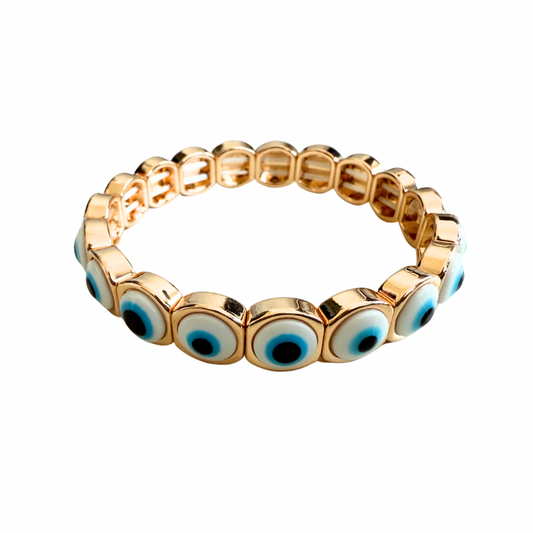 Brass Enamel Evil Eye Bracelets
