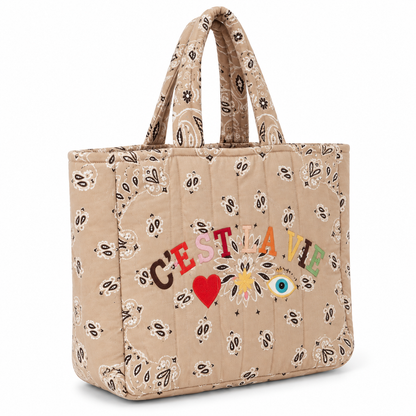 Beige Bandana Tote