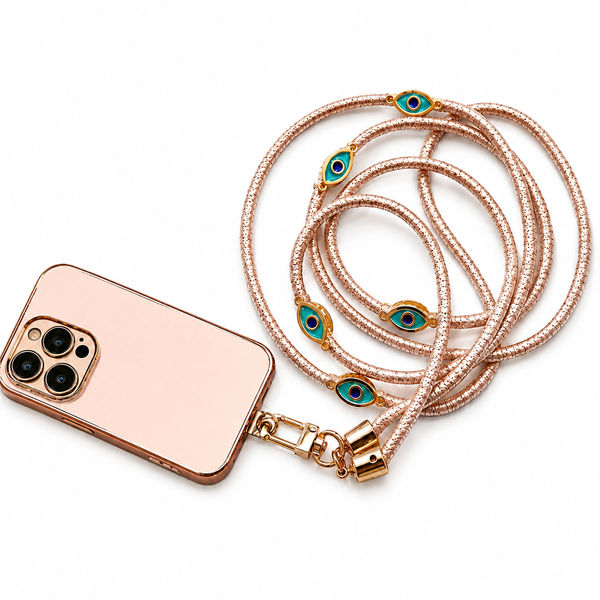 Rose Gold Metallic Lanyard