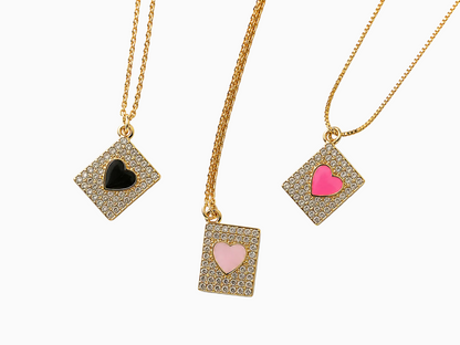 Light Pink Layered heart necklace