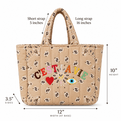 Beige Bandana Tote