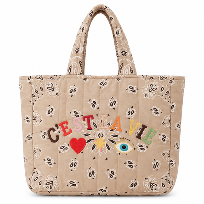 Beige Bandana Tote
