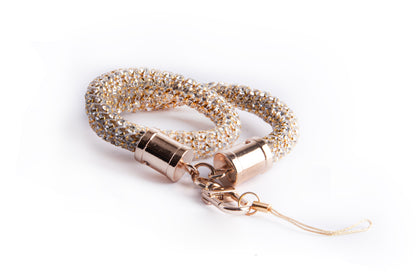 Chunky Crystal Phone Wristlet - Gold