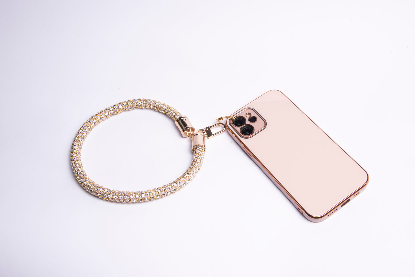 Chunky Crystal Phone Wristlet - Gold