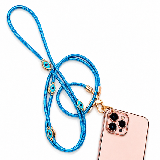 Turquoise Blue Metallic Lanyard