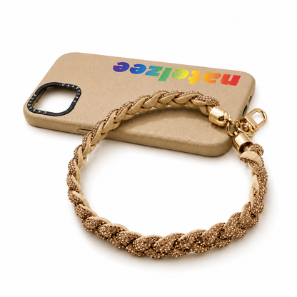 Crystal braided wristlet - Champagne