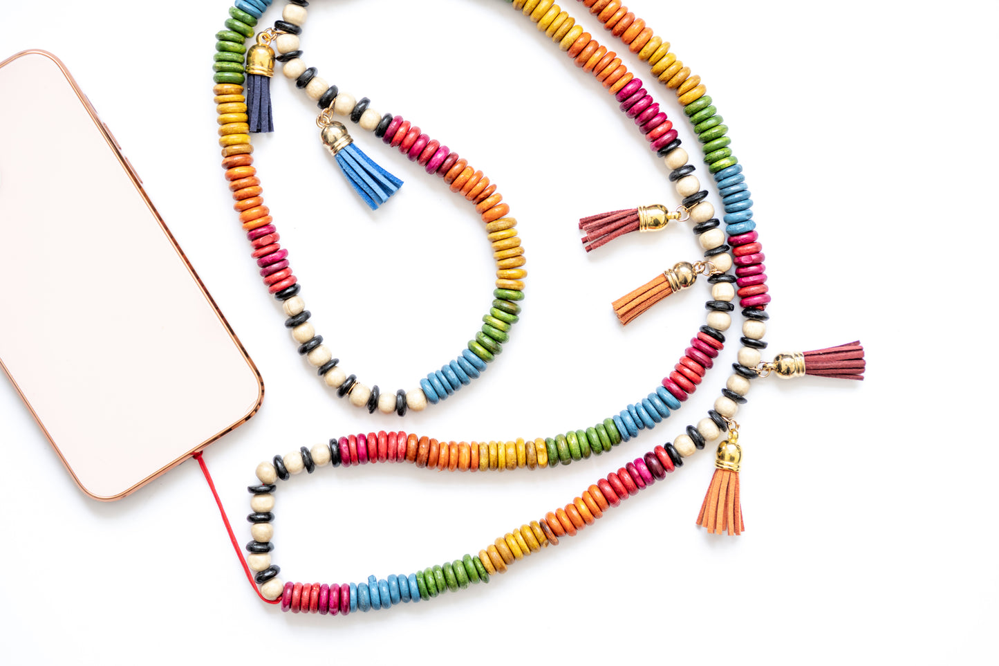 Beaded Crossbody Phone Lanyard - Multi-colour