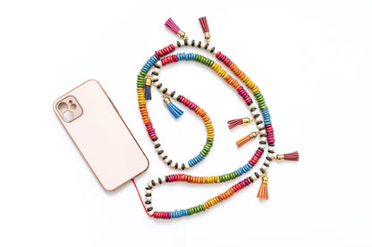 Beaded Crossbody Phone Lanyard - Multi-colour