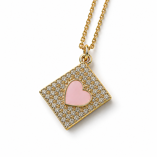 Light Pink Layered heart necklace
