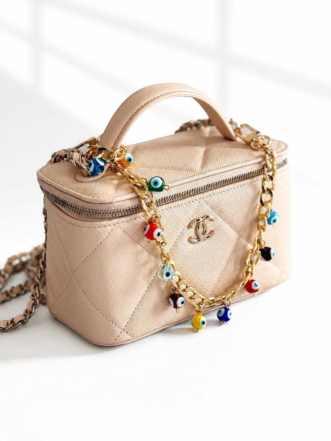 Rainbow Evil Eye Charm Wristlet