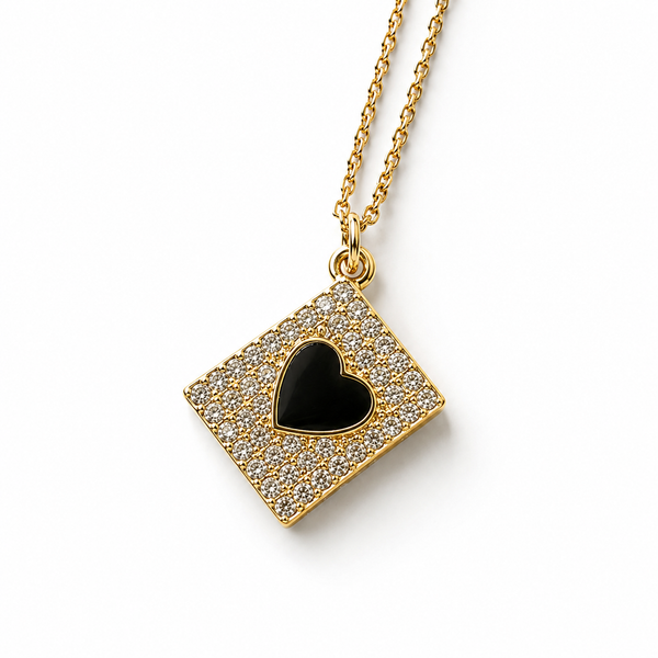 Neon Pink Layered heart necklace