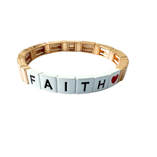 Brass Enamel Bracelet - FAITH