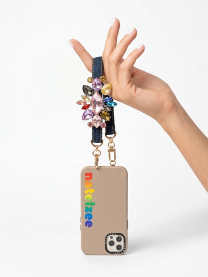 Denim Rhinestone Multi Wristlet