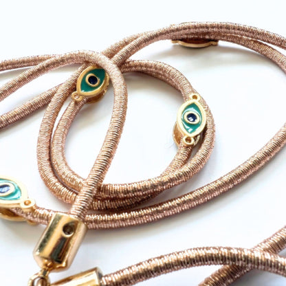 Metallic Corded Crosbody Phone Lanyard - Rose Gold