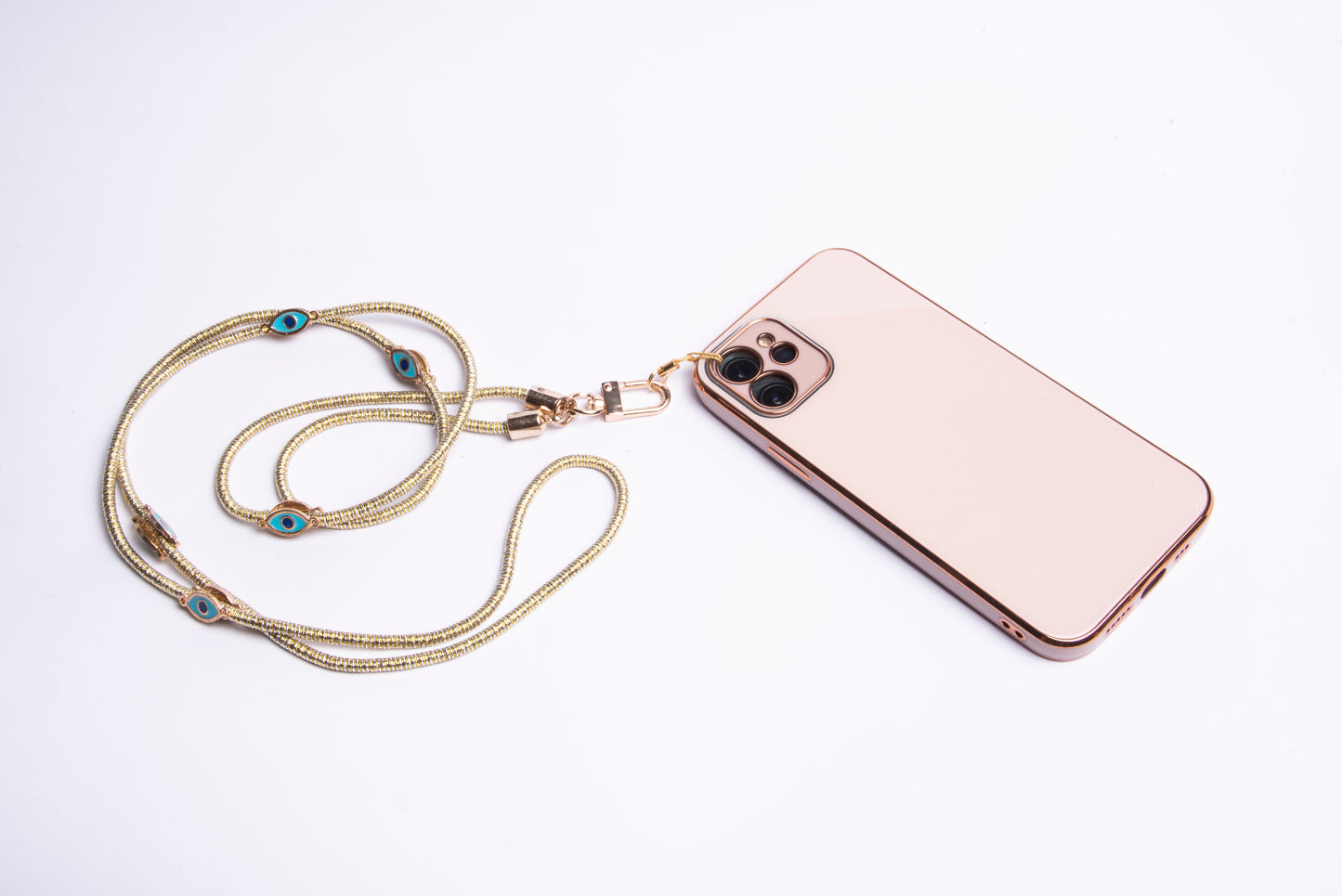 Metallic Corded Crossbody Phone Lanyard - Gold