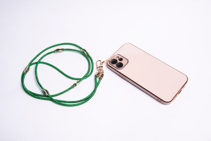 Metallic Corded Crossbody Phone Lanyard - Green