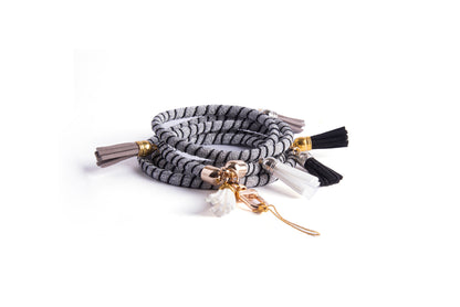 Foam Wrapped Crossbody Phone Lanyard - Silver and Black