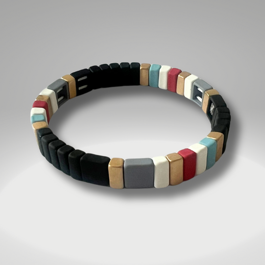 Brass Enamel Bracelets - Matt Black