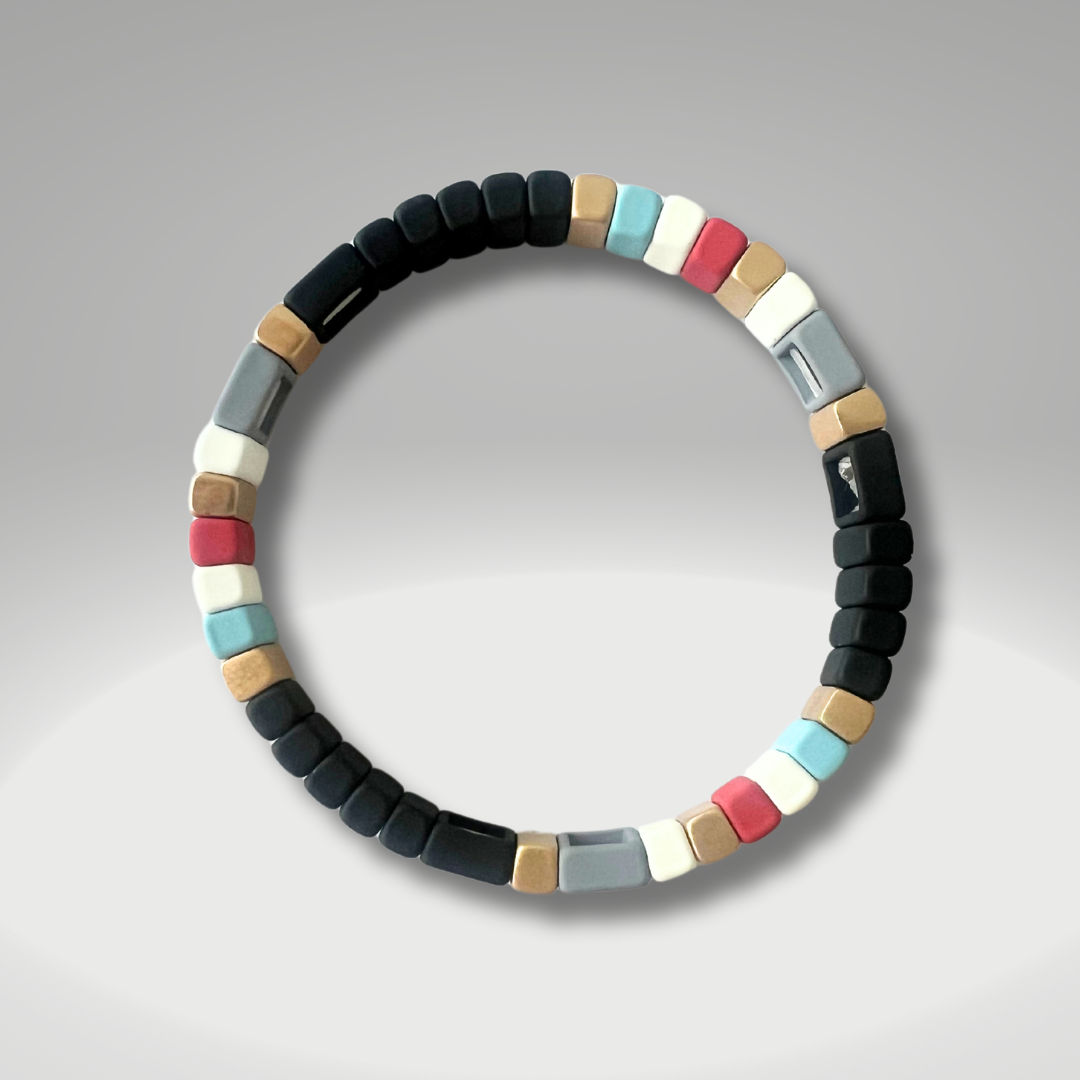 Brass Enamel Bracelets - Matt Black