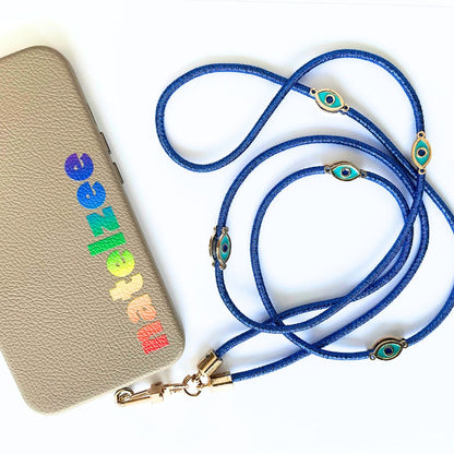 Metallic crossbody lanyard - Royal Blue