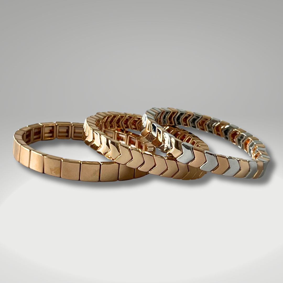 Brass Enamel Bracelets - Gold & Silver