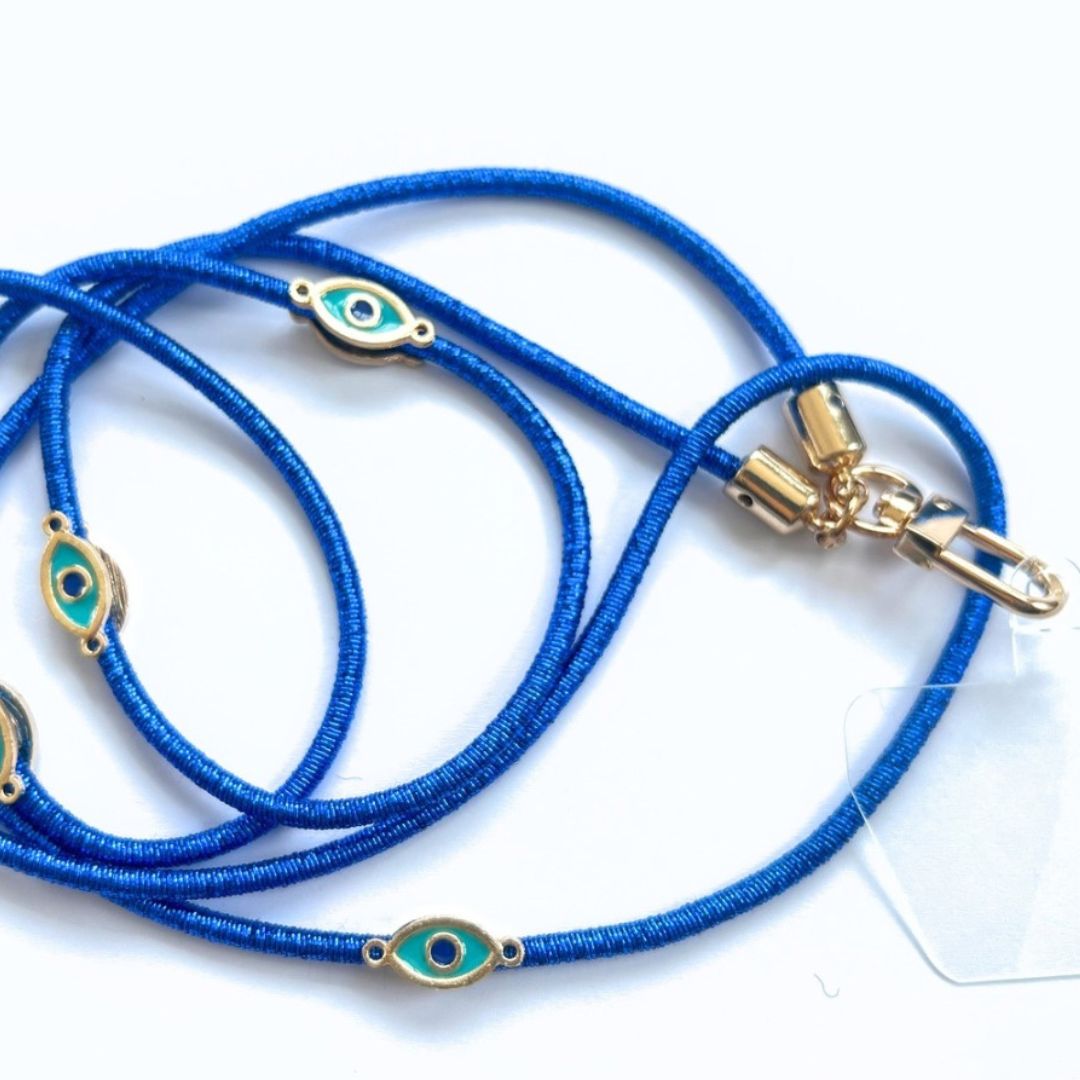 Metallic crossbody lanyard - Royal Blue